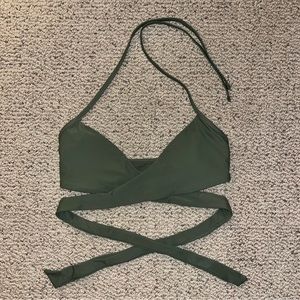 Green wrap around bikini top